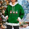 Women's Christmas Casual Fleece-Lined Hoodie With Long Sleeves And Pockets Sweatshirt Top