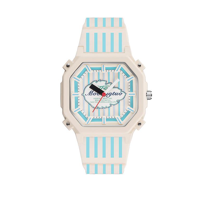 Large Dial Dopamine Trend Student Sports Watch Fashion Silicone Waterproof Ladies Watch