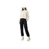 Anta Solid Color Elastic Waistband Logo Embroidered Cuffed Fleece Sports Pants Women Pants Black 162247307-2