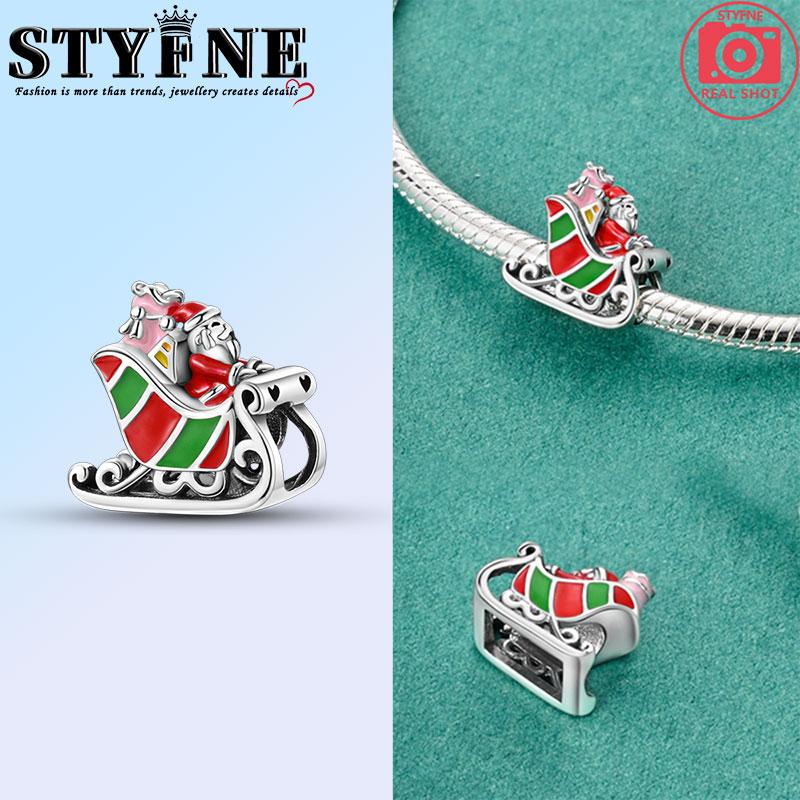 Kupfer Schneeflocke Weihnachtsbaum Skischuhe Charms Perlen Markenarmband Exquisite DIY Schmuckherstellung Damengeschenk