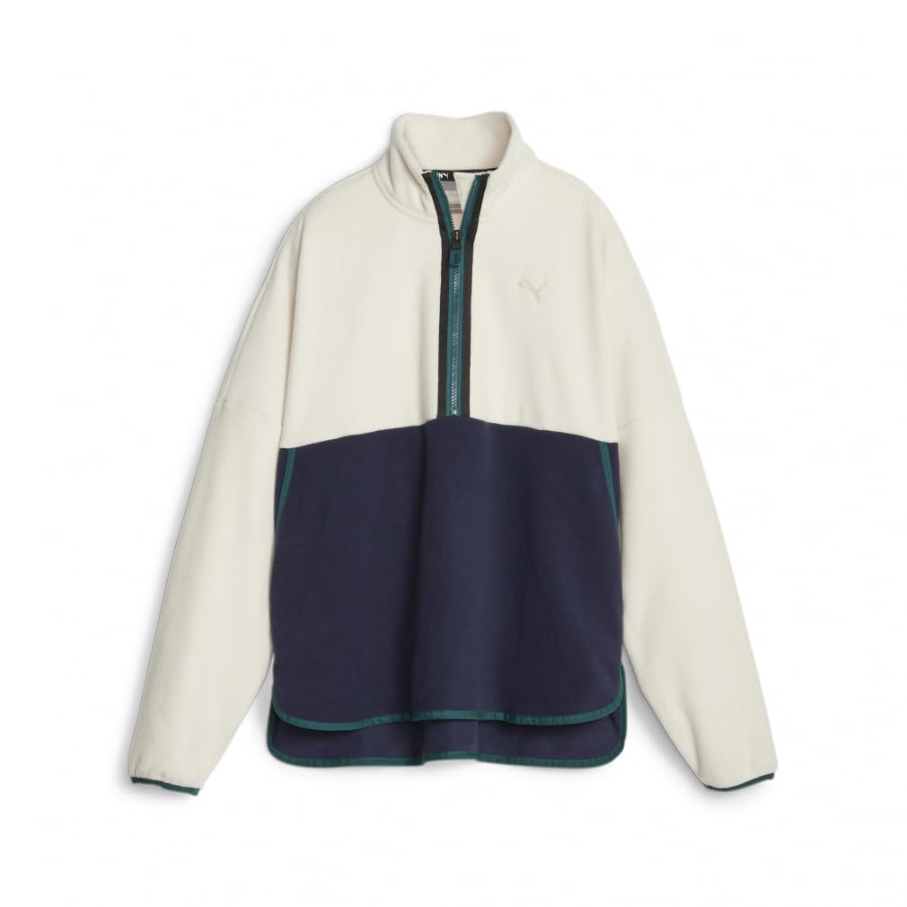 Puma FIT POLAR FLEECE Zip Tréninkový Alpinový Sníh Námořnická Modrá 2023 1/2 Fleece, 524690, Dámský, (87), Podzimní/Zimní Barva, Teplý, Odvádějící Vlhkost, Rychleschnoucí.
