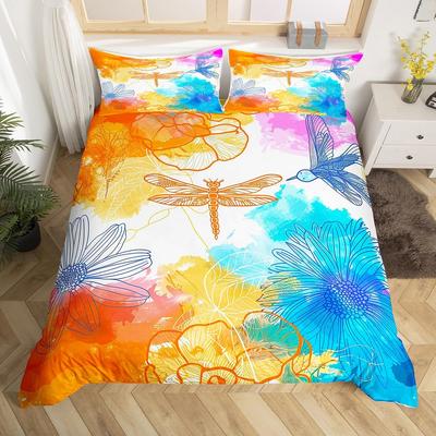 Copripiumino Libellula Matrimoniale King Size Copripiumino Tarassaco Cielo Stellato Blu Notte Set Biancheria da Letto per Bambini Decorazione Stanza