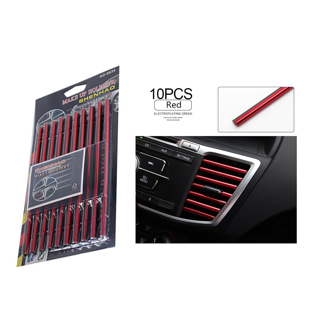 10pcs/set Universal Car Air Conditioner Outlet Decoration U Decoration U Shape Interior Air Vent Grille Decor Strips