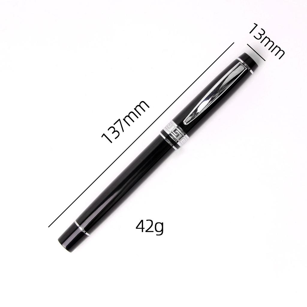 Luxury Black Metallic Fountain Pen Business Student School Practicing Calligraphy Ink Absorption Writing Father Men Gift