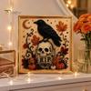 Ghost Pumpkin Art Craft Halloween Faux Pearl Kit, 3D Painting DIY Spooky Gem for Beginners Cute Set Adults, Autumn Home Wall Decor Crafting
