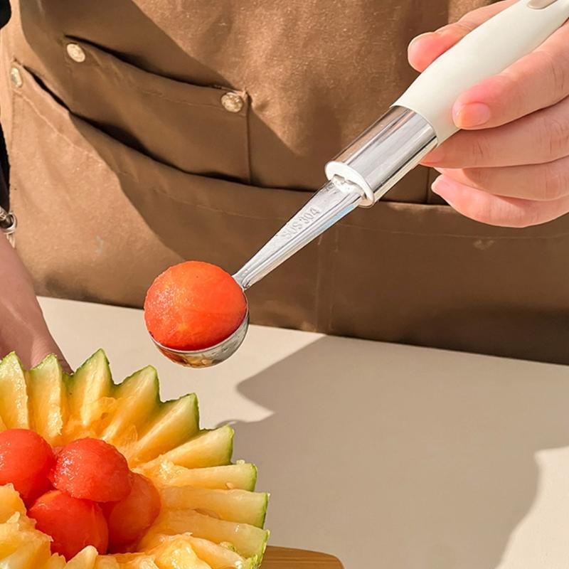 Ergonomic Handle Melon Baller Spoon Kitchen Tool Ice Cream Spoon 304Stainless Steel Texture Perfect for Ice Cream Fruits