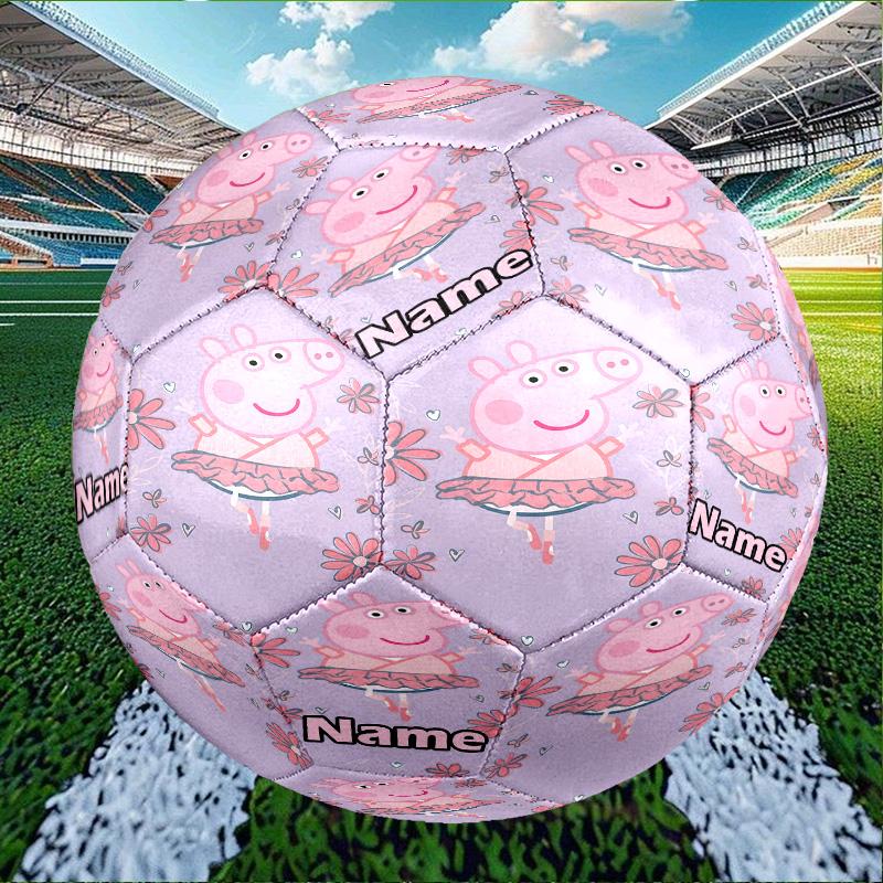 Custom Name Personalized Peppa Pig-A Print Size 5 Soccer Ball Training & Match Football, for Team, Kicking, Gift for Football Enthusiasts