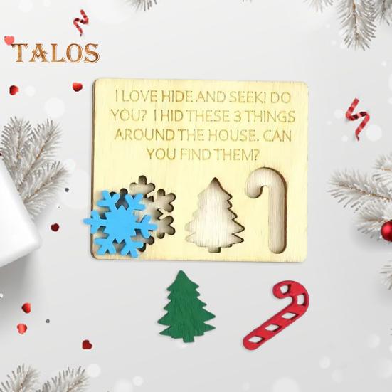 2 Pcs Hide And Seek Set Christmas Wooden Family Game Toy Interactive Xmas Hide And Seek Blocks for Home Festival Party Games