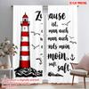 2pcs 2D Flat Printing Party Curtain Lighthouse Saying German Quote Fabric Without Electricity Holiday Decorations Use for
