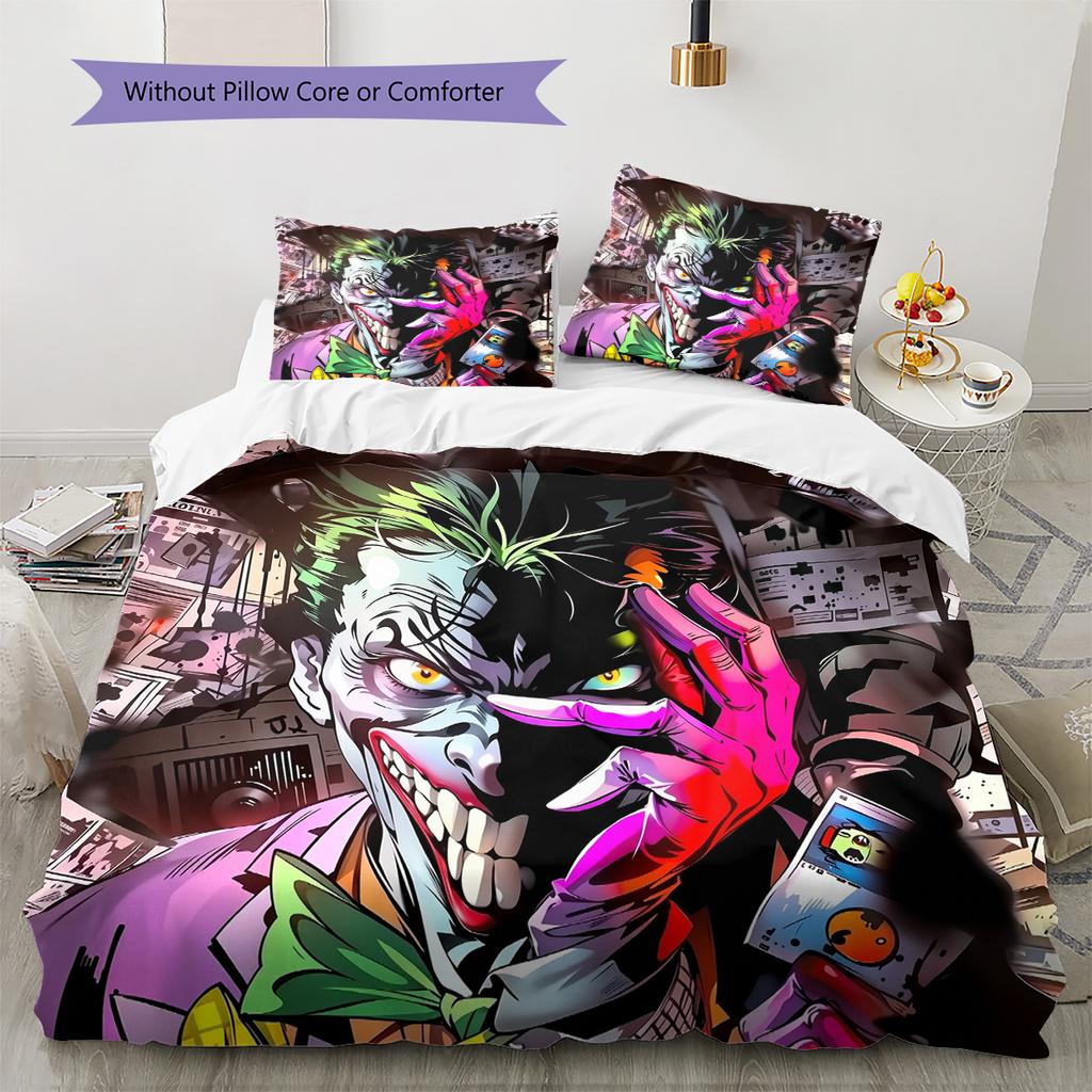 Graffiti Clown Bedding Set, 1 Duvet Cover & 2 Pillowcases, Stylish Home Decor, Perfect Gift for Fans