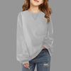 Children's Loose-Fit Sweatshirt Girls' Round Neck Casual Pullover Solid Color Hoodie