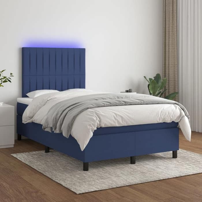 VidaXL Slat Bed Base with Mattress and LED, Upholstered Bed, Double Bed, Adult Bed for Interior Bedroom, 3135027
