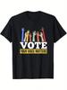 Men'S 100% Graphic T-Shirt with VOTE YOUR VOICE MATTERS Slogan And Colorful Fist Raising Design - Re