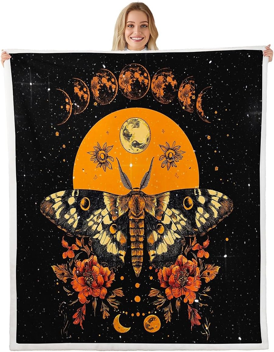 Japanese Style Sherpa Blanket Japanese Wave Fleece Throw Blanket for Bed Sofa Couch Kids Boys Girls Teens Japanese Koi Plush 75x100cm