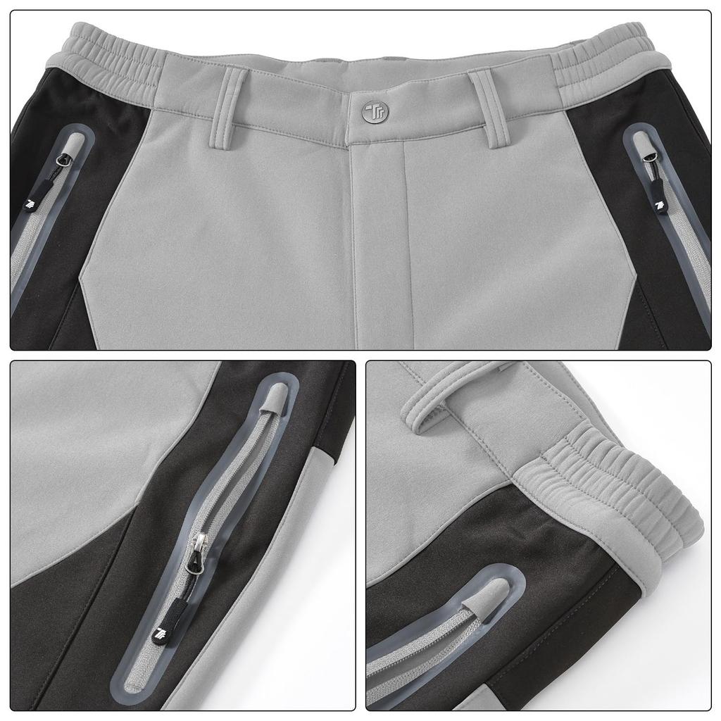 Gopuune Hiking and Perfect for Outdoor and Light Size Men's Fleece-Lined Pants, Windproof, Water-Repellent, Activities, Climbing, Work, Fishing, More.