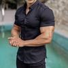 Men's Muscle Fitness Anti-wrinkle Business Short-sleeve White Shirt