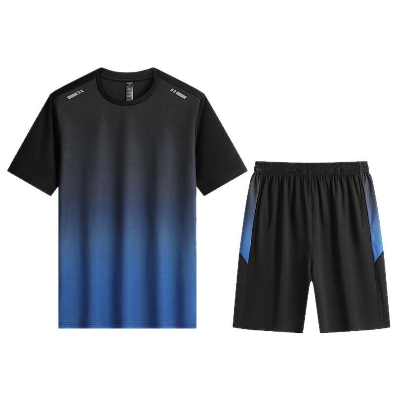 Men's Summer Quick-Dry Sportswear Set: Short-Sleeve T-Shirt & Ice Silk Shorts
