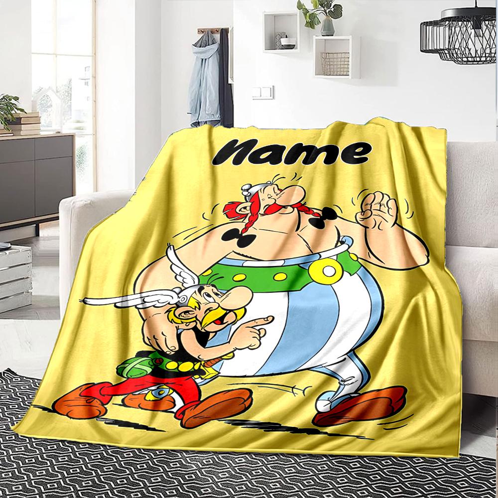 Personalisierbare Decke mit Namen und Persönlichkeit Asterix, Weich & Warm, für Sofa, Büro, Bett, Reise, Mittagspause, Geschenk, Geeignet für alle Jahreszeiten