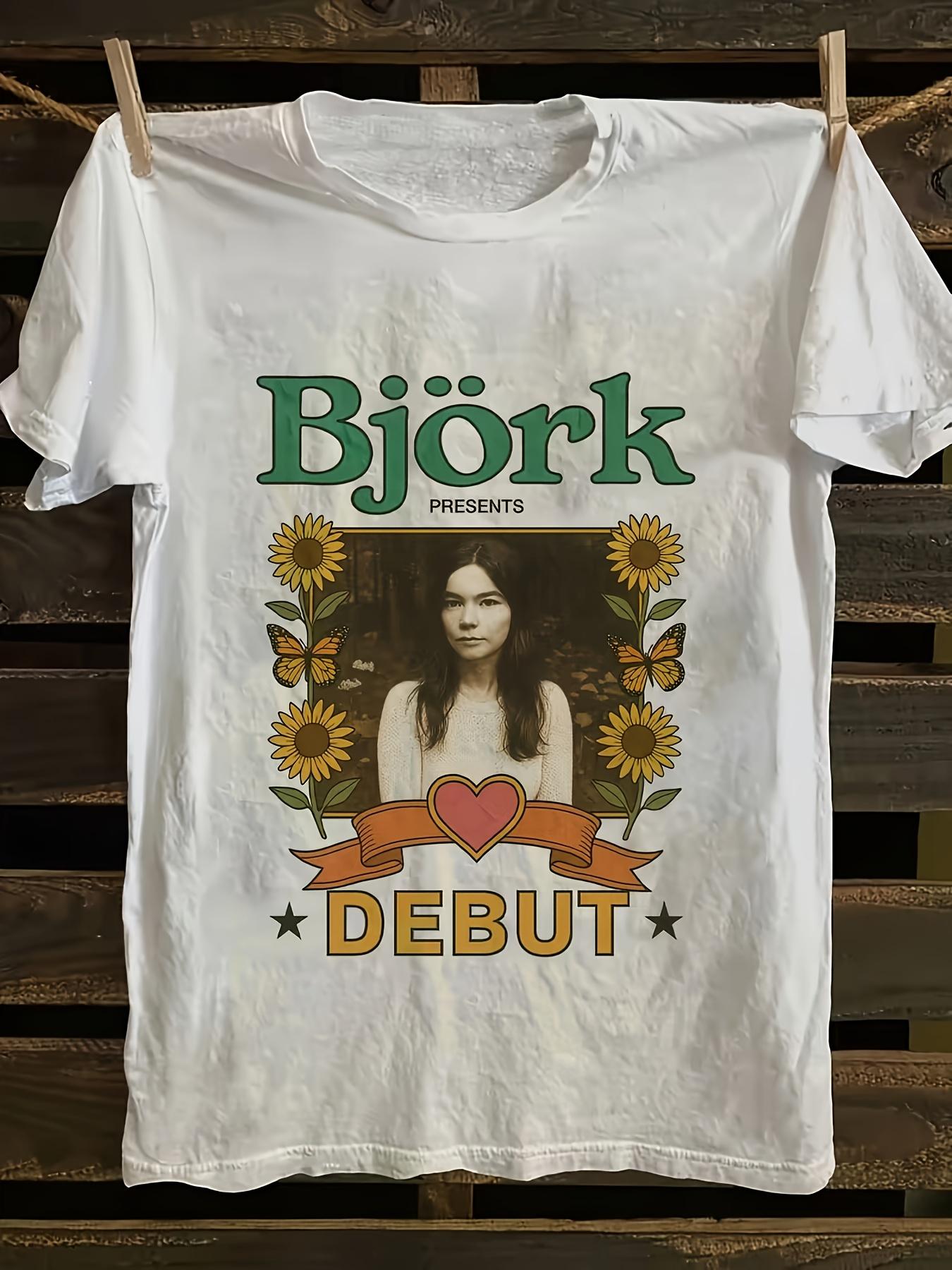 

J  Rk s Album Debut Printed Tshirt Showcases The Unique Charm and Artistic Sense of Icelandic Female Singer Bj  Rk As A G... 5XL різнокольоровий
