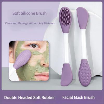 Dvoustranný silikonový obličejový kartáček Slavic Skin Care, masážní a čisticí nástroj, aplikátor na lázeňské masky pro bahenní a jílové pleťové masky