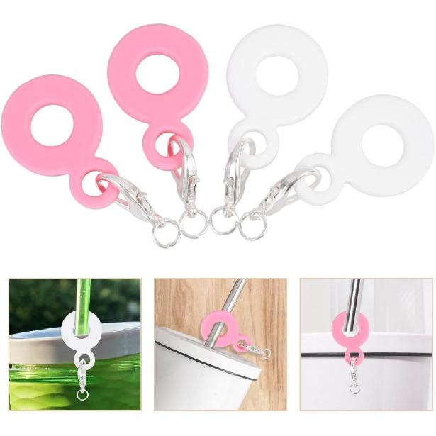 PRETYZOOM 20pcs Straw Charm Adapters, Silicone Dangle Hanging Charm, Compatible Ornament Adapters for Straw Cups, Tumblers