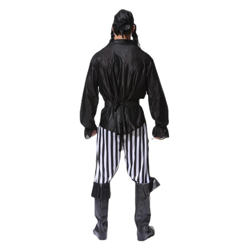 Halloween adult big male pirate party costume, male pirate cosplay stage costume cosplay