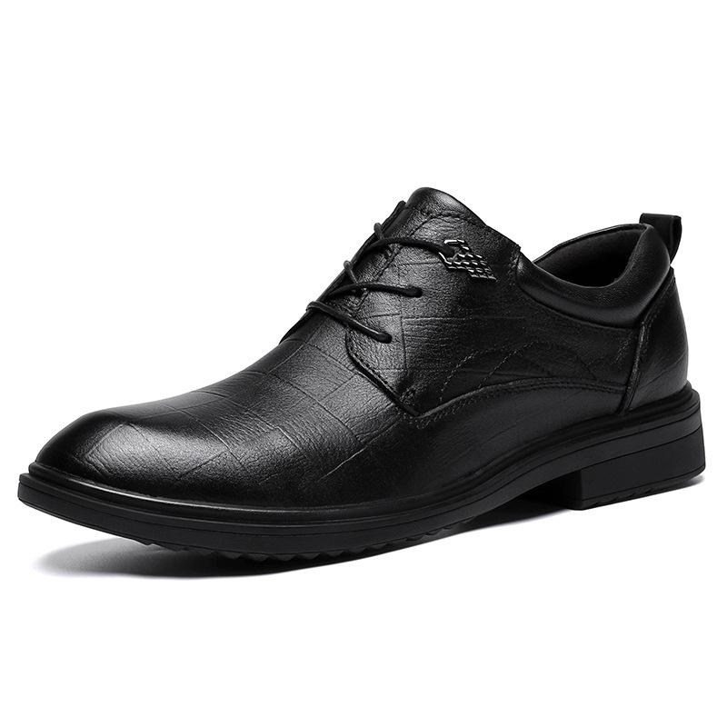 Leather shoes men's autumn and winter cowhide casual shoes British business shoes Flat men's shoes