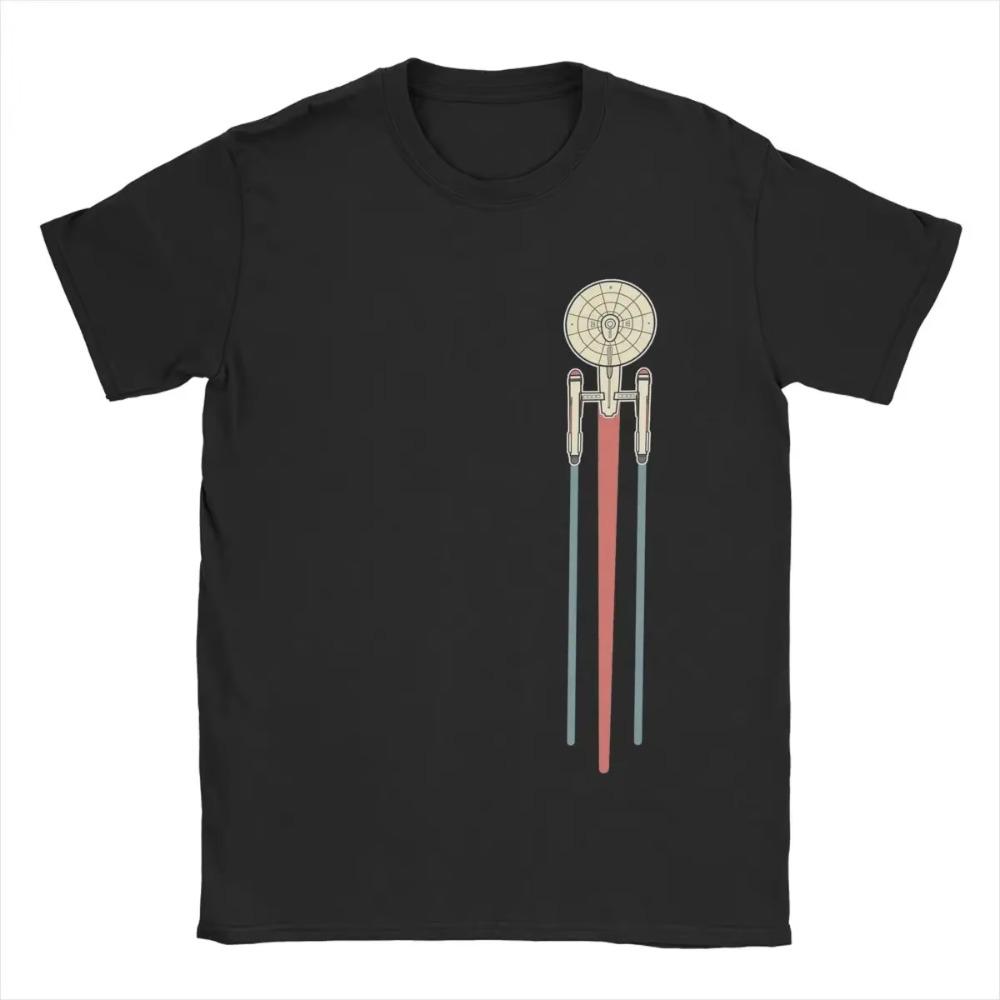 

Мужские футболки USS Enterprise Stars Treks Amazing Pure Cotton Tee Shirt Футболки с коротким рукавом Футболки с круглым вырезом Топы больших размеров XXXXXL чёрный