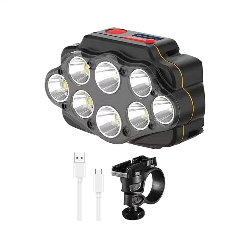 USB Cycle Headlight Super Bright LED Cycle Headlight Front Light 360 Rotatable Cycle Light With 8 Lights Waterproof Cycle
