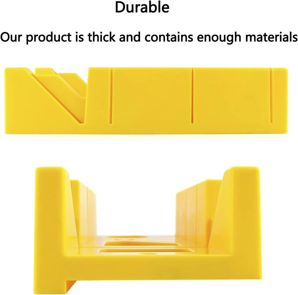 12-Inch High Impact Plastic Miter Box with Versatile Cutting Angles and Ruler Scale