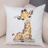 Aquarell niedliche Tier Kissenbezug Sofa Home Decor Zebra Giraffe Nilpferd Affe Löwe Fuchs Kissenbezug Kissenbezug