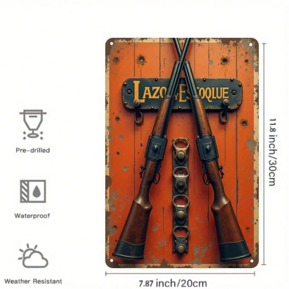 

Vintage Western Cowboy Metal Wall Art Rustic Iron Decor With Leather Sheath 20x30 разноцветный