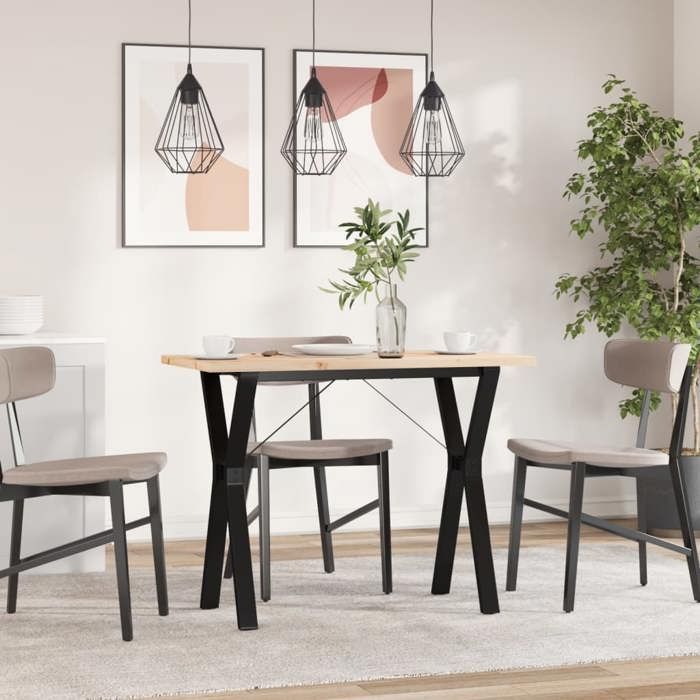 VidaXL Table à Manger Cadre en Y, Table à Dîner, Table de Repas Cuisine Restaurant Intérieur, 100x50x75,5 cm Bois de Pin 3282785