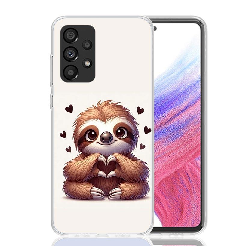 

Animal Cute Cartoon Sloth Coffee Phone Case For Samsung Galaxy A17 A16 A14 A15 A13 A57 A56 A54 A55 A53 A37 A36 A34 A35 A33 A26 A Samsung A37