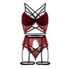 Neues Damen-Sexy-Dessous-Set in Übergröße, kabelloser BH, Unterwäsche mit Strumpfband, M-3XL