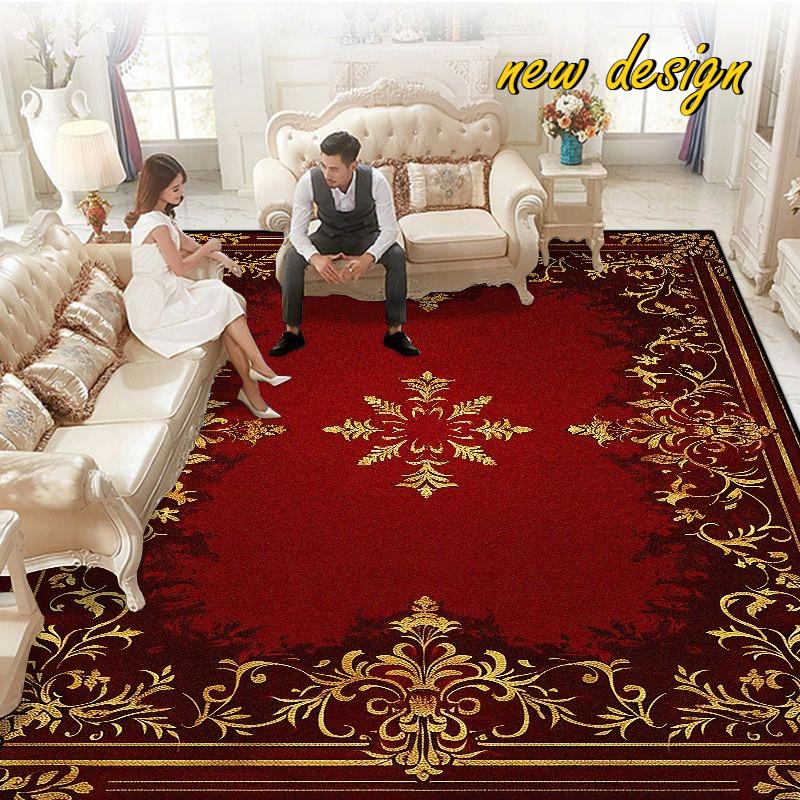 European Style Large Size Household Carpets for Living Room Decorative Rug Carpets for Bed Room Washable Non-slip Floor Mat Blue