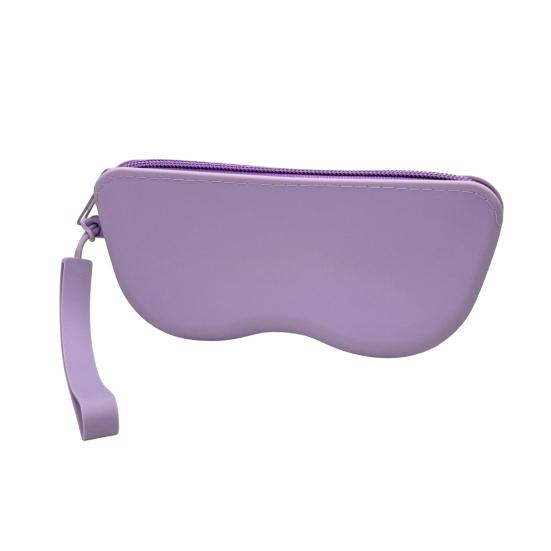 Silicone Glasses Case Portable Sunglasses Pouch with Zipper Lanyard Waterproof Large