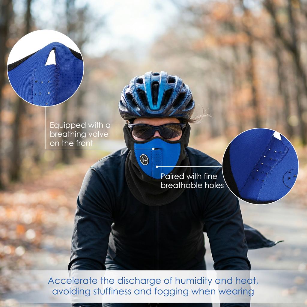 Anti Dust Cycling Mask Winter Neck Warmer Gaiter Windproof Face Mask with Breathing Valve for Ski Snowboard Cycling Hiking