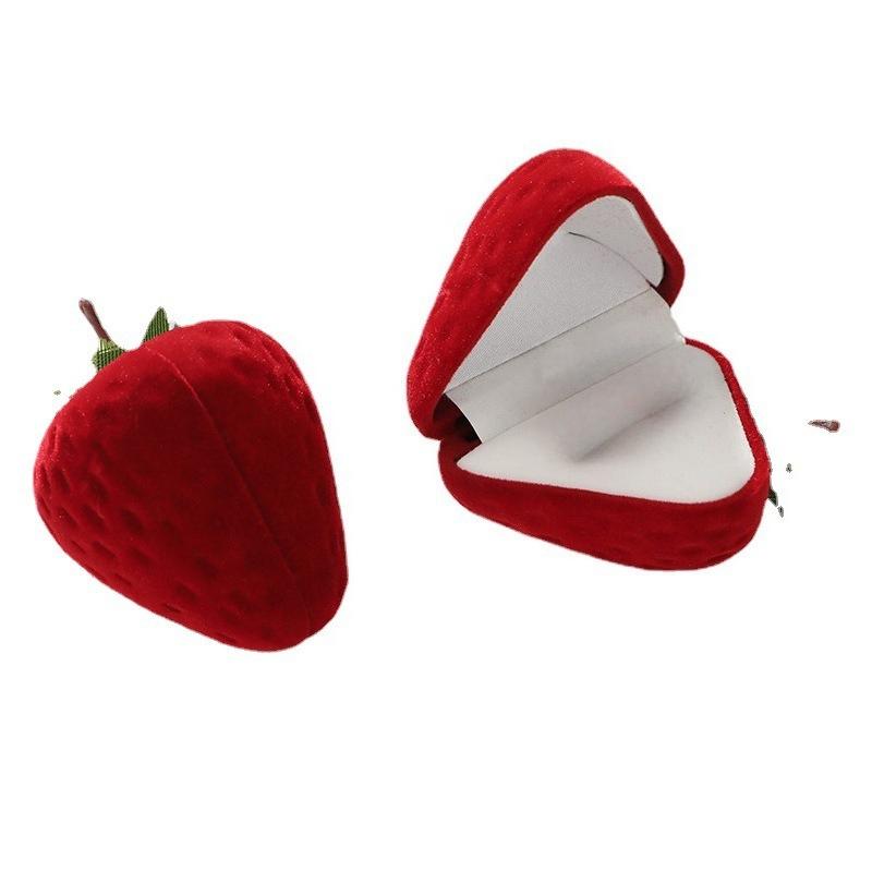 3 шт. Шкатулка для украшений, Коробка для хранения, Клубничная плюшевая милая шкатулка для аксессуаров красный