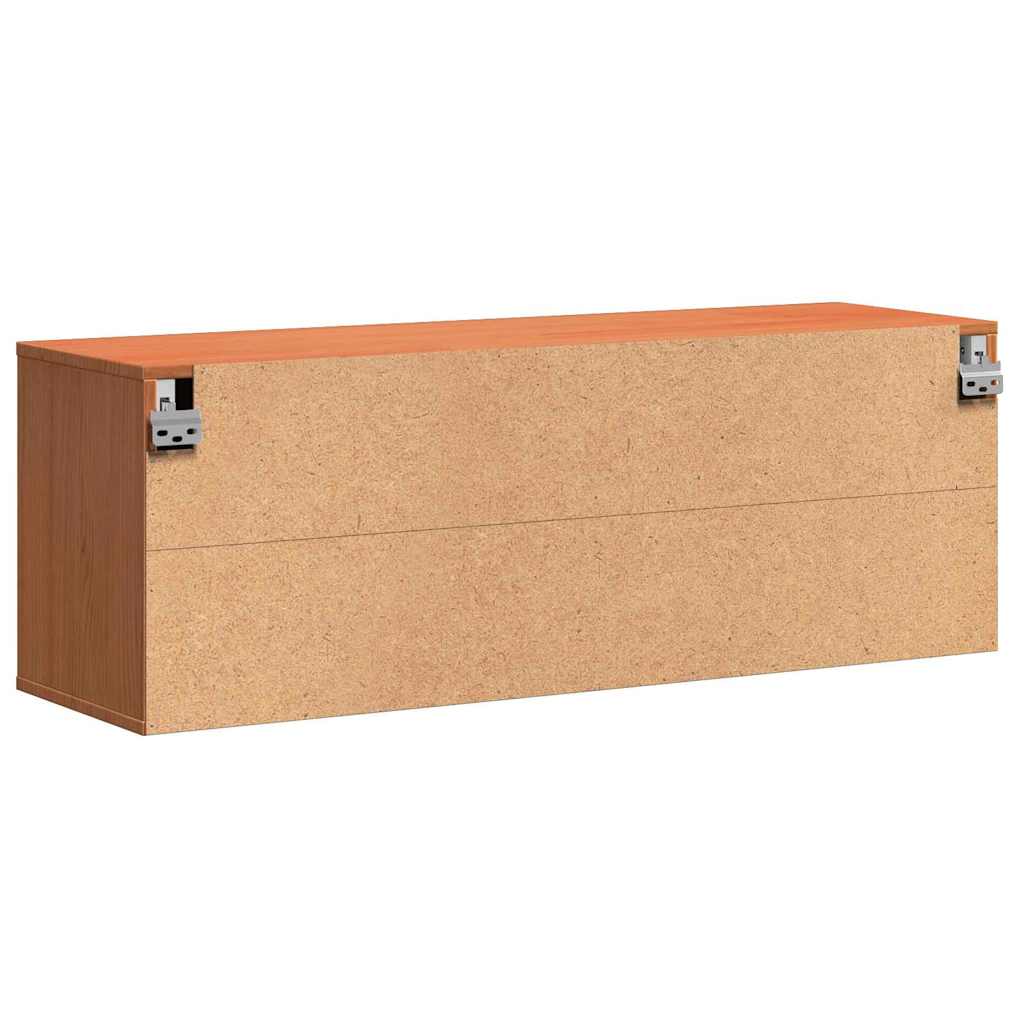 Wall Mounted Cabinet Wax Brown 100 x 30 x 35 cm Solid Pine Wood