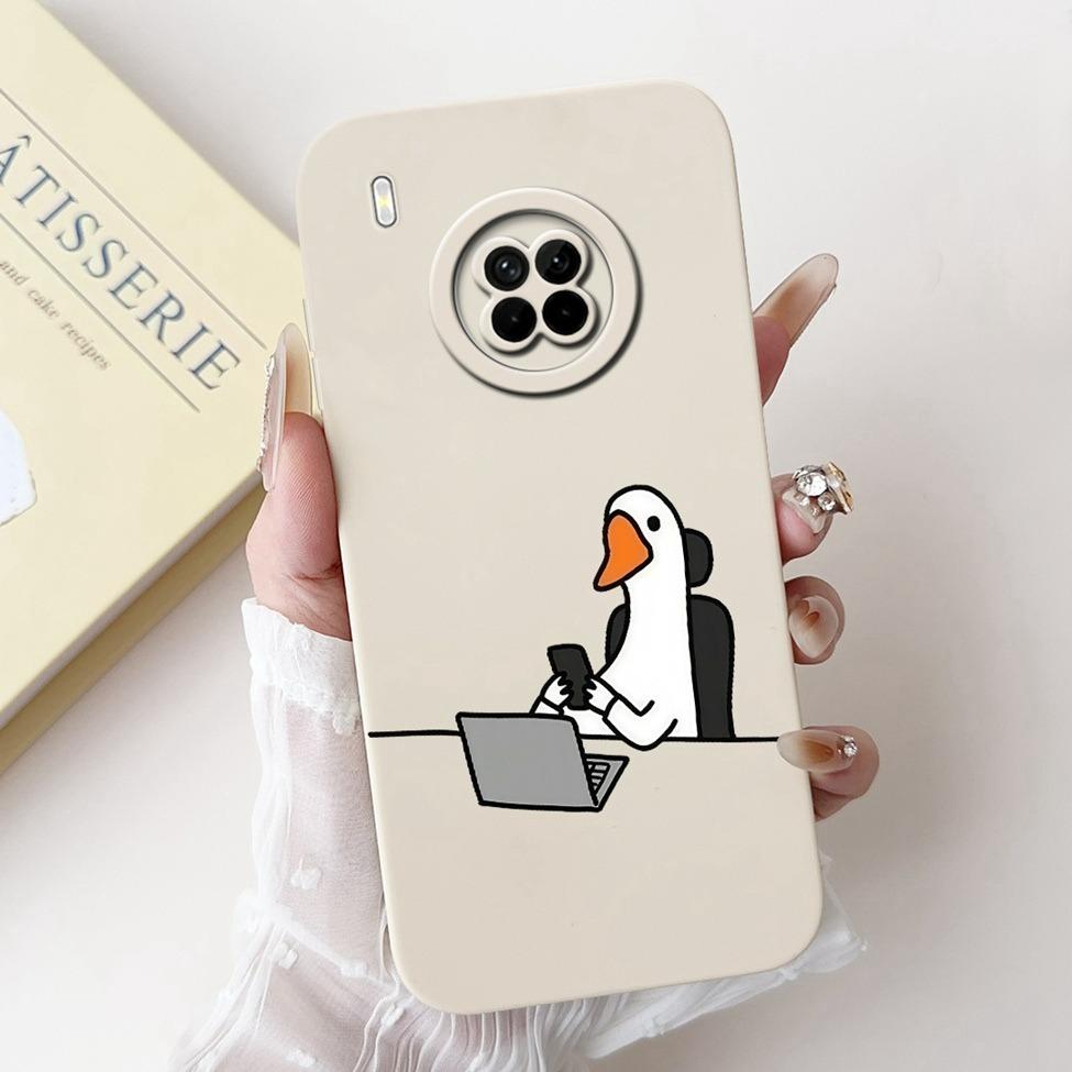 For Huawei Y9A Case Cover Luxury Fashion Flowers Kawaii Cute Cat Shockproof Phone Case For Huawei FRL-22 FRL-23 FRL-L22 FRL-L23