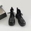 Vintage Platform Women Motorcycle Ankle Boots Fashion Lace Up Shoes Autumn Winter Thick Heel Ladies Short Booties