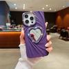 Fashion Women Girls Phone Case For iPhone 16E 16 Pro Max 7 8 X XR XS 11 12 13 14 15 Plus Heart Makeup Mirror Glitter Frame Cover