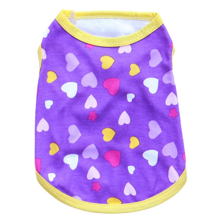 Heart Print Cotton Sweatshirt Vest for Small Dogs & Cats - Suitable for Puppies, Teddy, Bichon Breeds