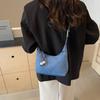 Trendy Urban Chic Women's Handbag 2024 Stylish Summer Quilted Blue Fabric Bag