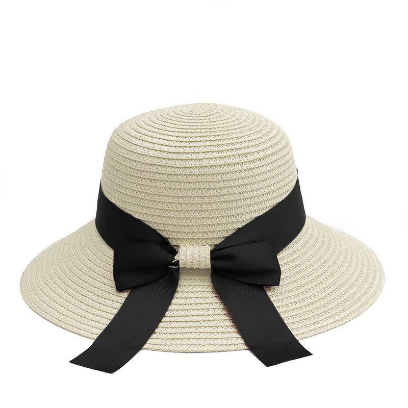 Summer Outdoor Empty Top Hat Solid Color Sun Hat Straw Beach Sun Hat Men