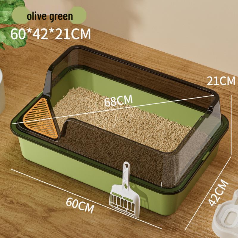 Jumbo Semi-Enclosed Anti-Tracking Cat Litter Box