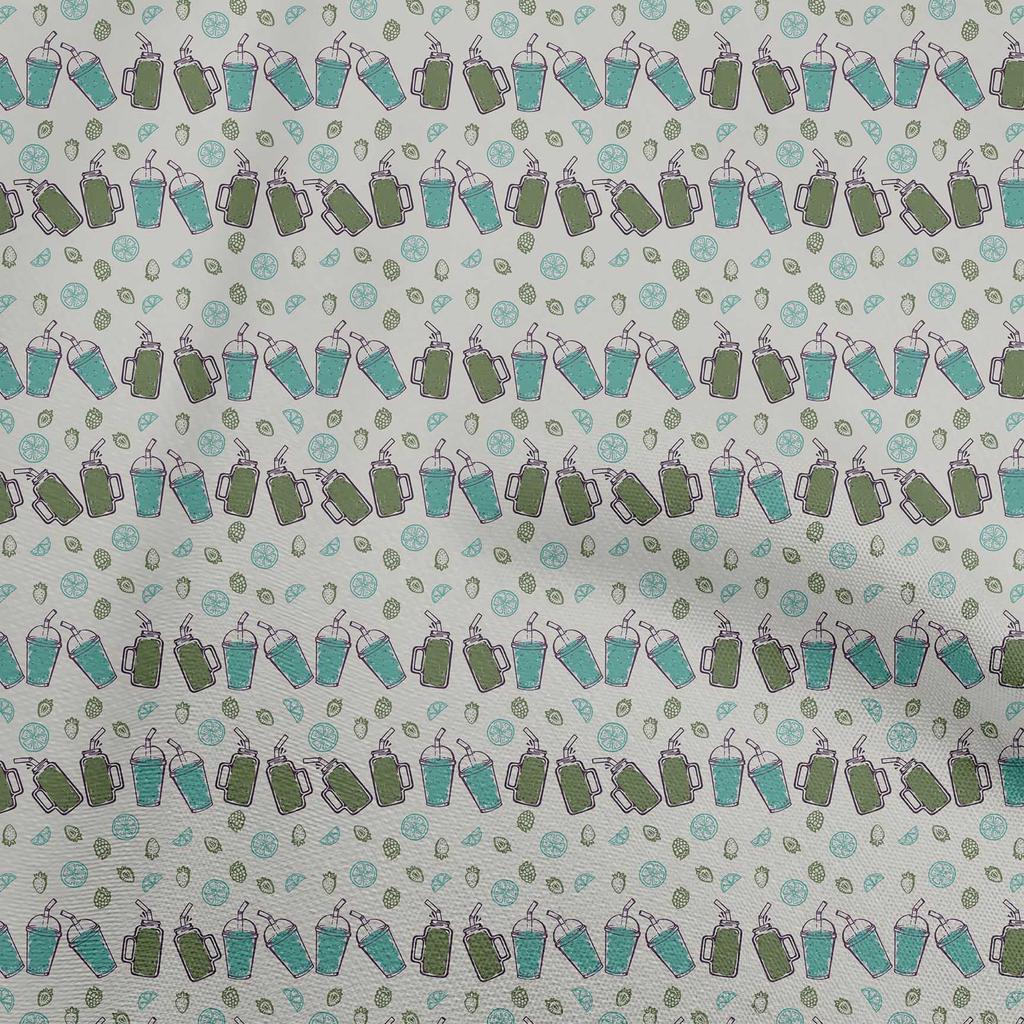 oneOone Cotton Poplin Light Gray Fabric Fruits Diy Clothing Quilting Fabric Print Fabric By Yard 42 Inch