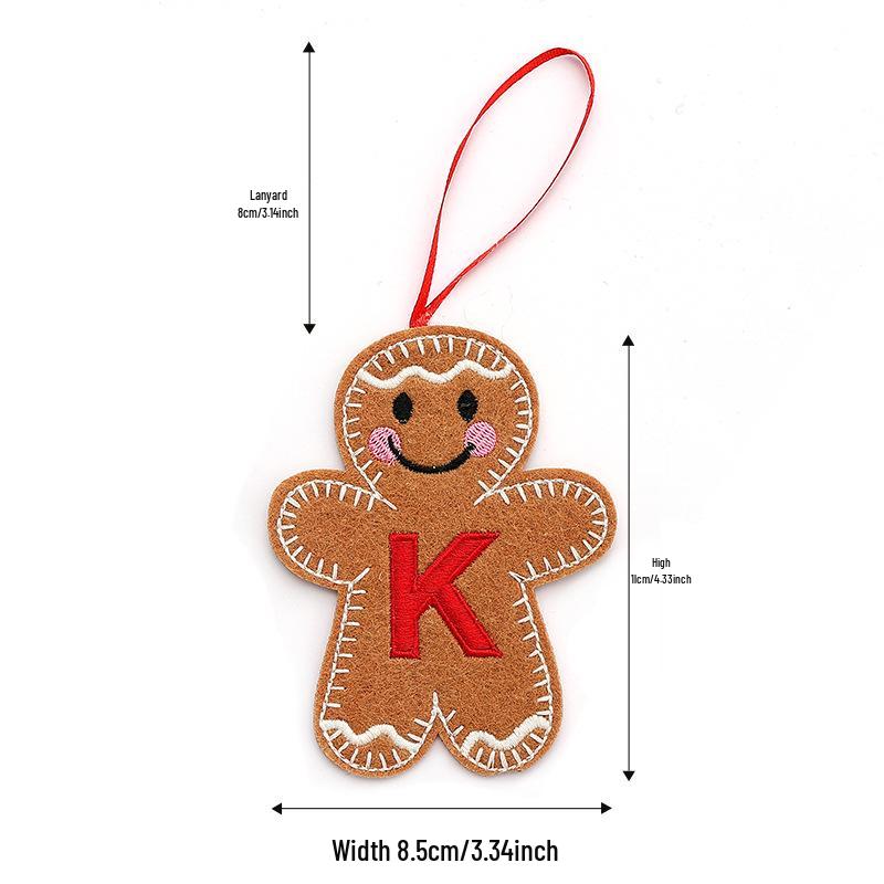 Christmas Gingerbread Man Ornaments: Festive Alphabet Hanging Decorations