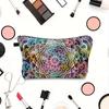 1pc Cow Zebra Pattern Printed Makeup Bag Women Girls Handhold Bag Portable Travel Cosmetic Storage Bag